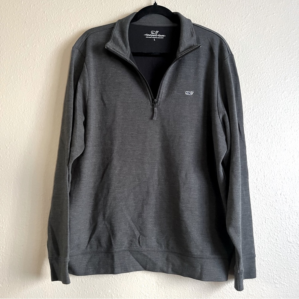 Men’s Charcoal Grey Size Large Vineyard Vines 1/4 Zip Pullover Sweater